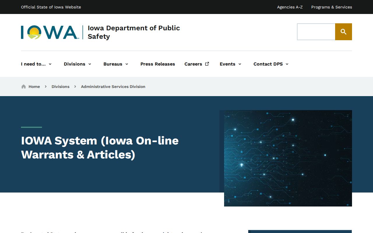 Greene County active warrants secure IOWA System