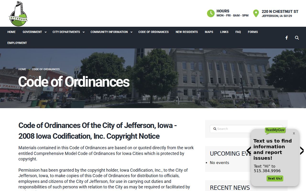 Greene County municipal court warrant and Jefferson municipal code