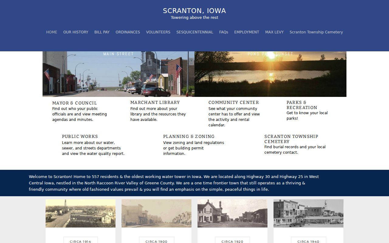 Official Scranton city website used to verify local warrant routing