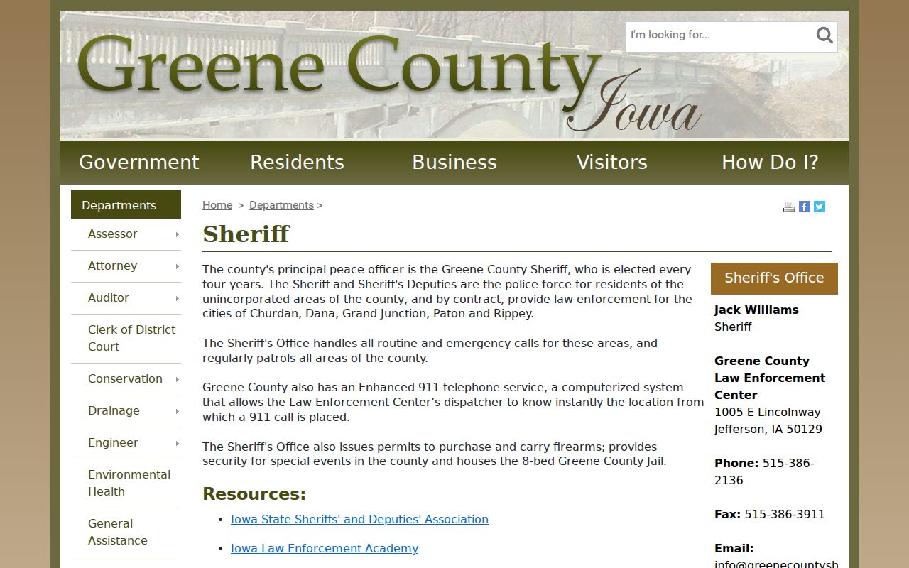 Greene County warrant records sheriff contact