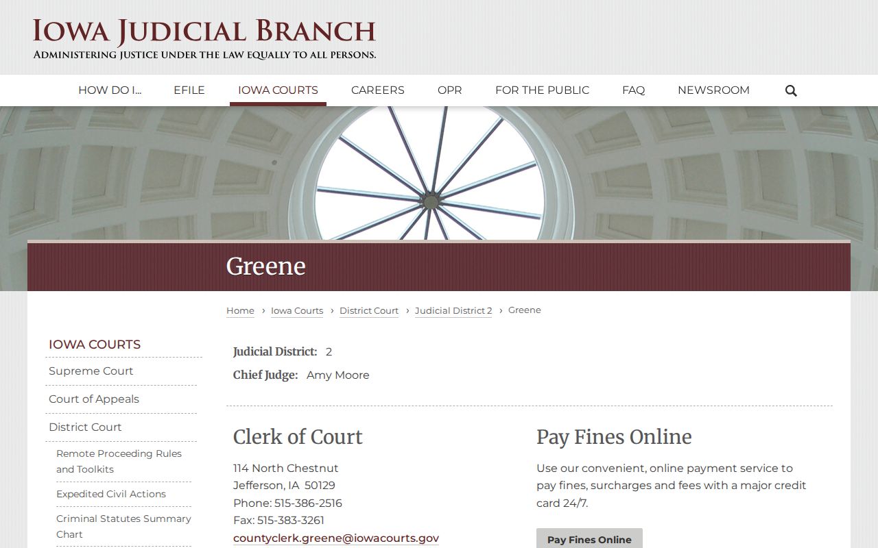 Greene County bench warrant court contact